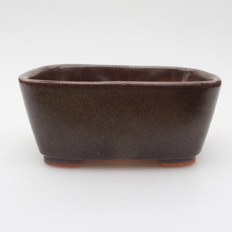 Ceramic bonsai bowl 13 x 10 x 5.5 cm, color brown