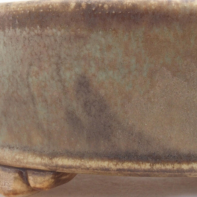 Ceramic bonsai bowl 13 x 13 x 4 cm, color green