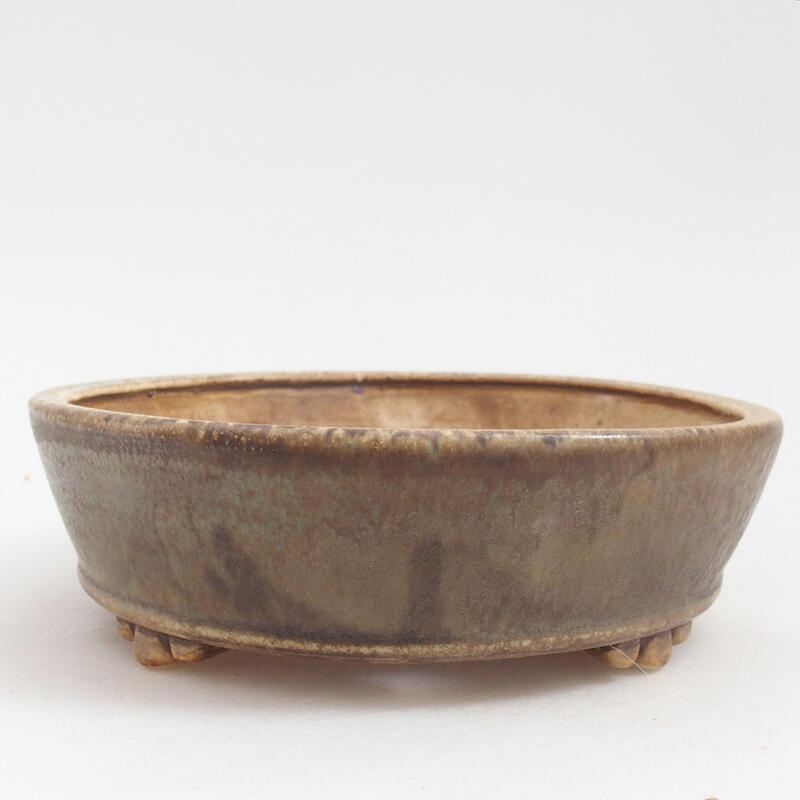 Ceramic bonsai bowl 13 x 13 x 4 cm, color green