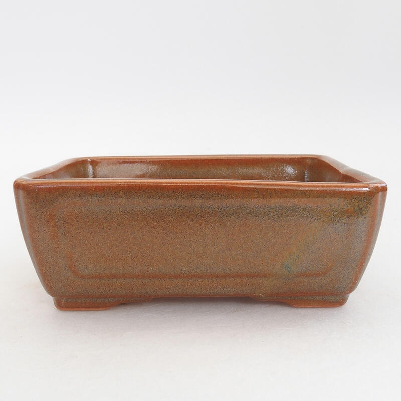 Ceramic bonsai bowl 13 x 9.5 x 5 cm, color brown