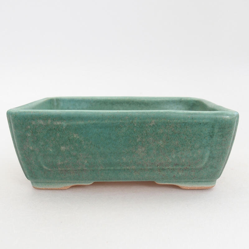 Ceramic bonsai bowl 13 x 9.5 x 5 cm, color green