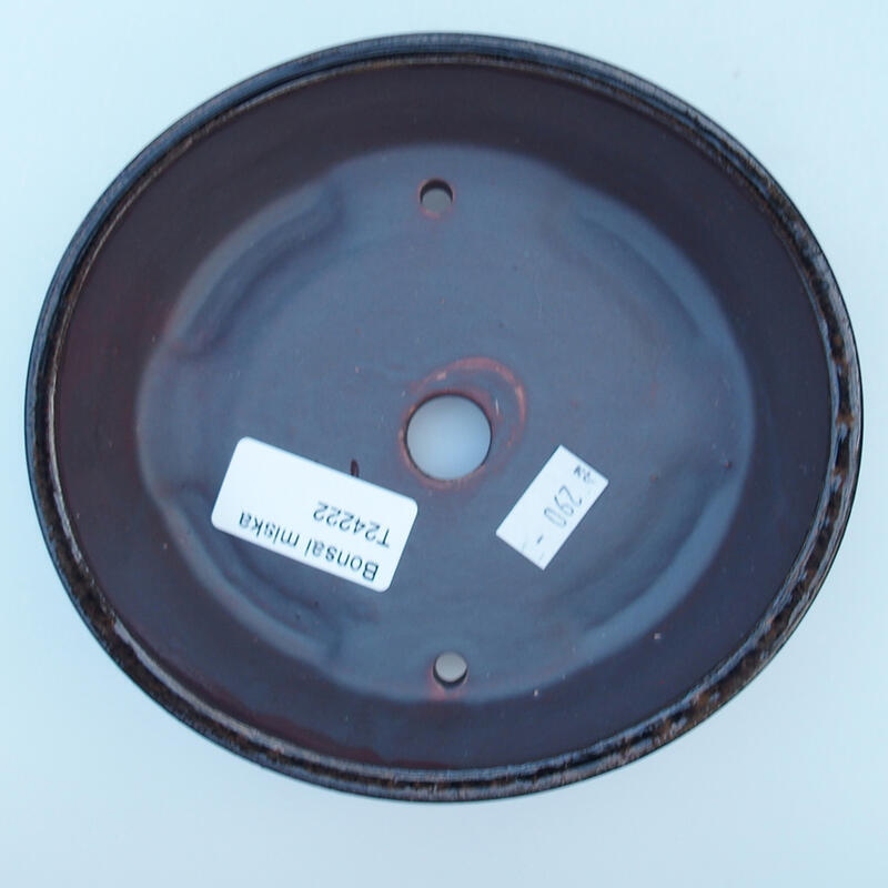 Ceramic bonsai bowl 14.5 x 13.5 x 4 cm, color black-brown