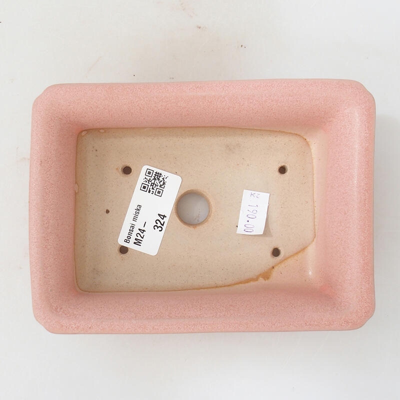 Ceramic bonsai bowl 14 x 10.5 x 4 cm, color pink