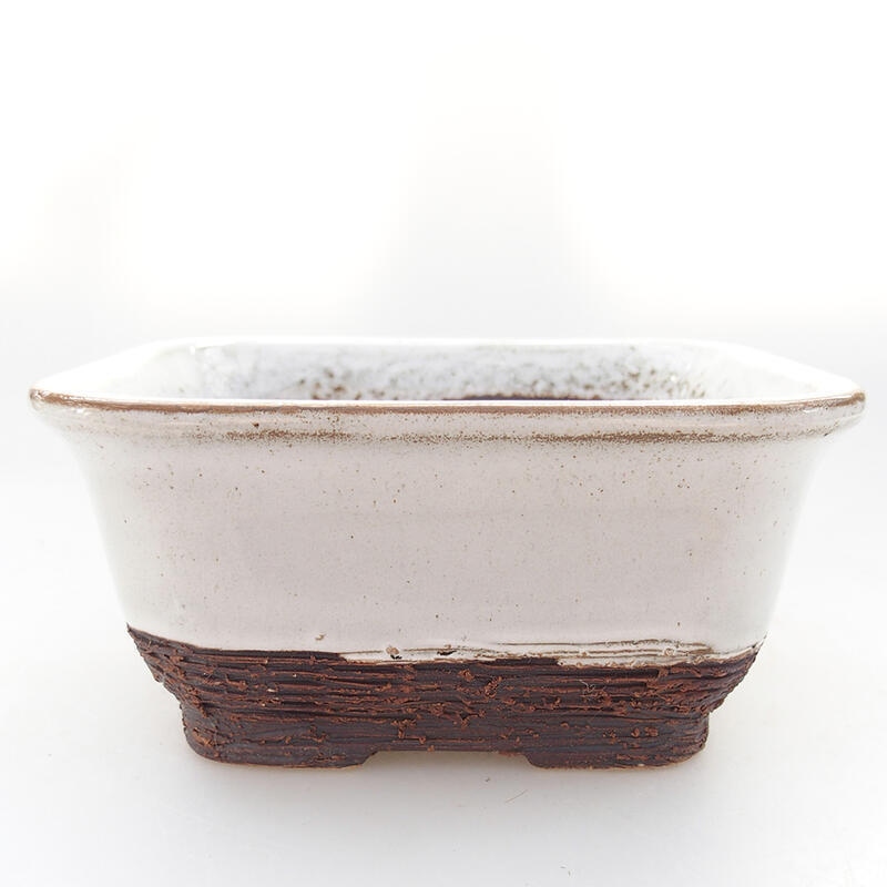 Ceramic bonsai bowl 14 x 12.5 x 7 cm, color white