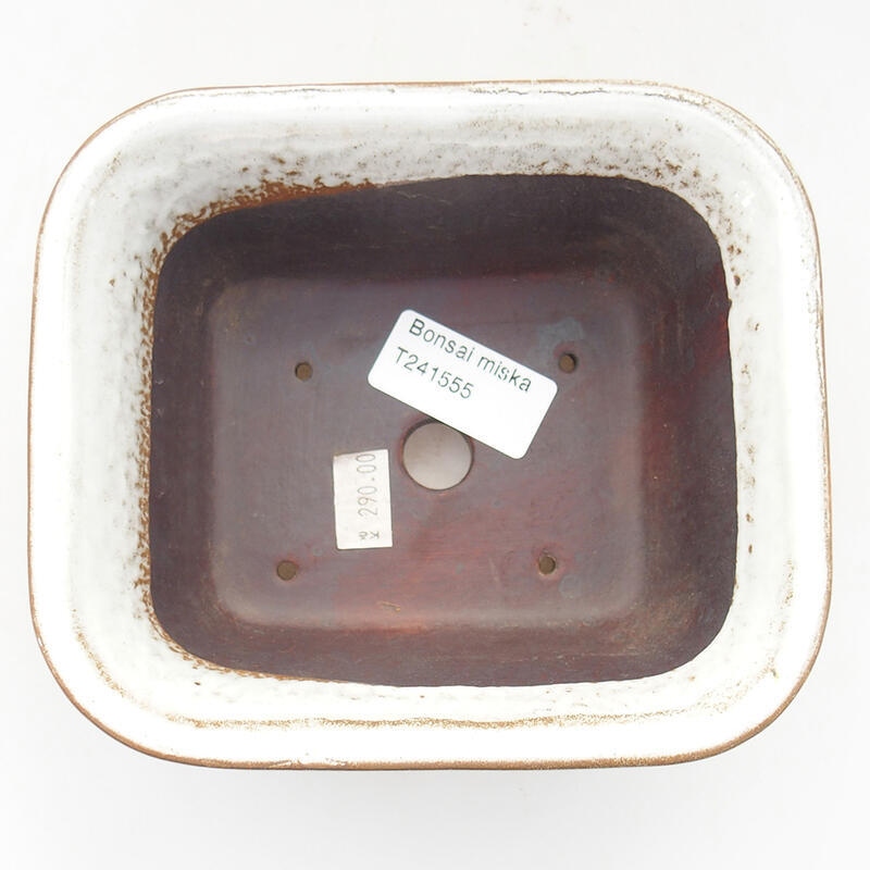 Ceramic bonsai bowl 14 x 12.5 x 7 cm, color white