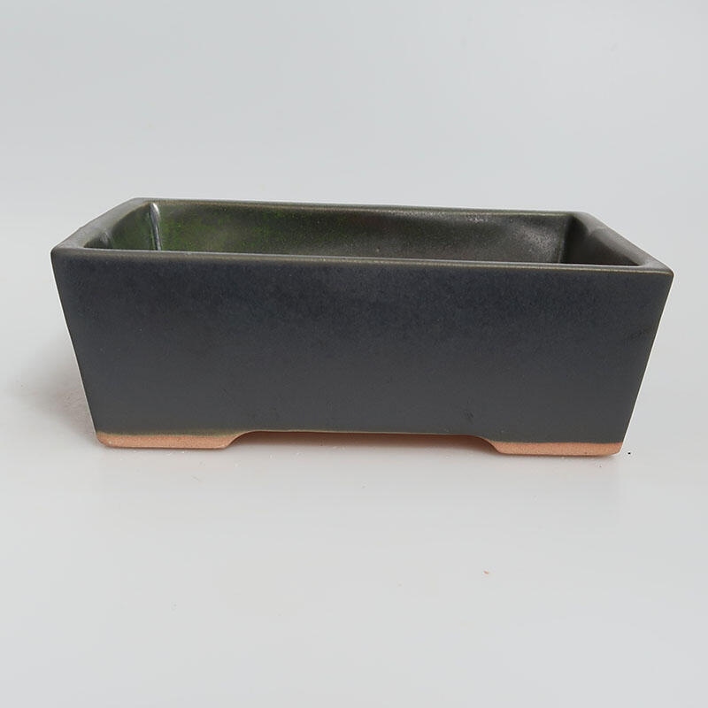 Ceramic bonsai bowl 15.5 x 11.5 x 5 cm, color black
