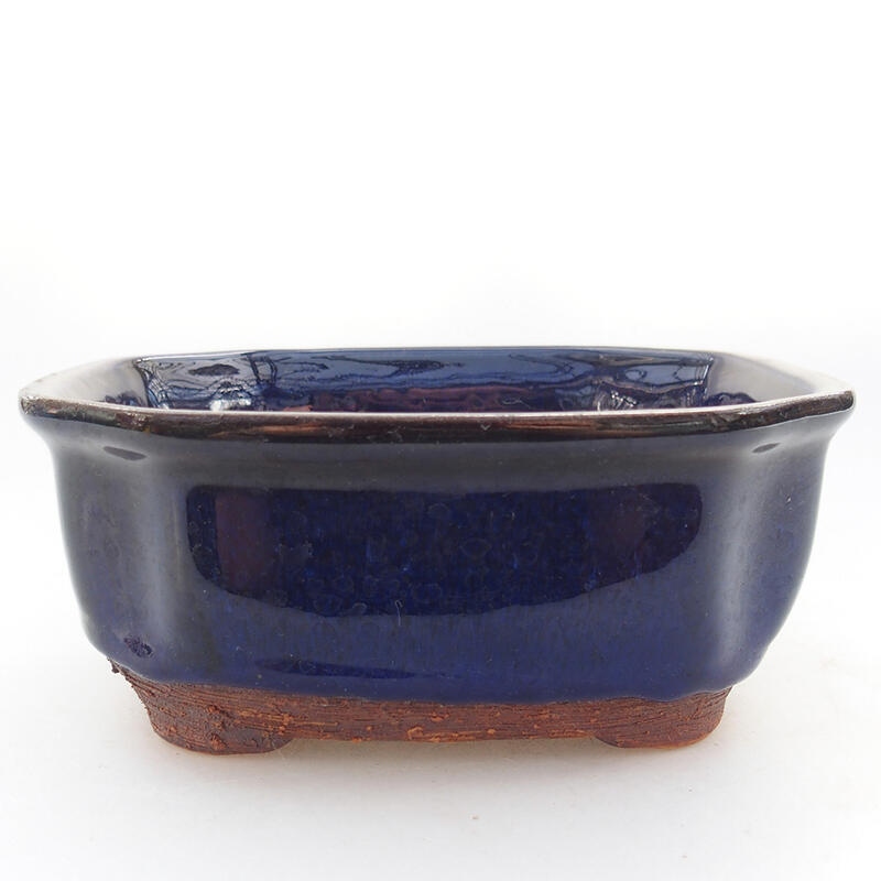 Ceramic bonsai bowl 15 x 12.5 x 6.5 cm, color blue
