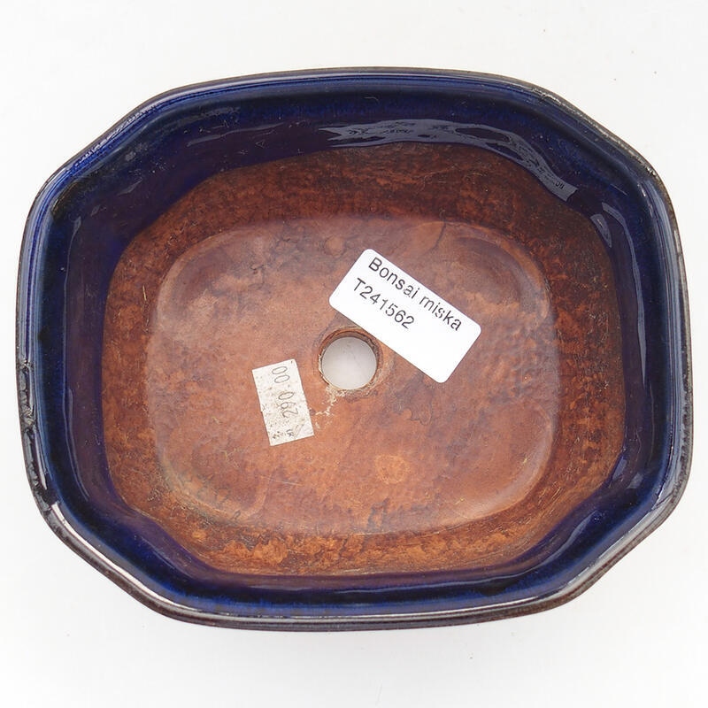 Ceramic bonsai bowl 15 x 12.5 x 6.5 cm, color blue