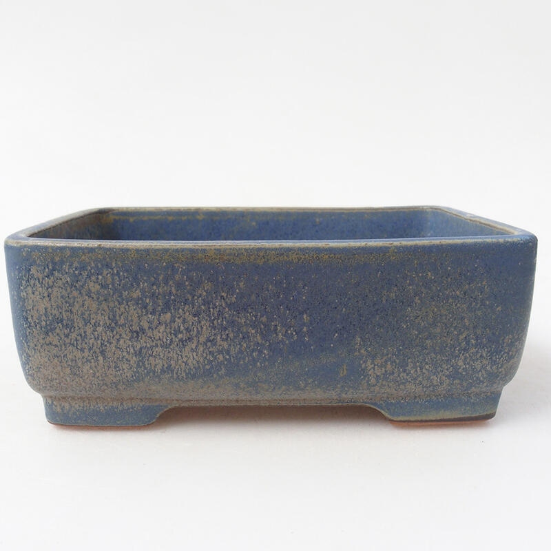 Ceramic bonsai bowl 15 x 12 x 5.5 cm, color blue