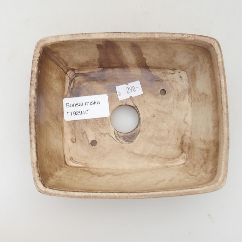 Ceramic bonsai bowl 15 x 12 x 5 cm, color beige-brown
