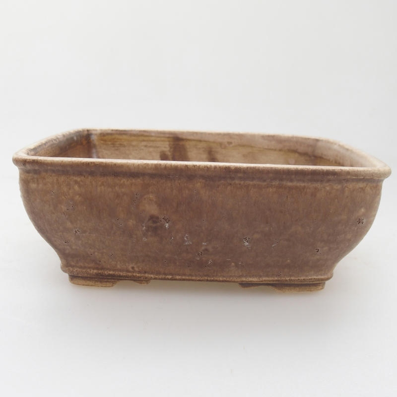 Ceramic bonsai bowl 15 x 12 x 5 cm, color beige-brown