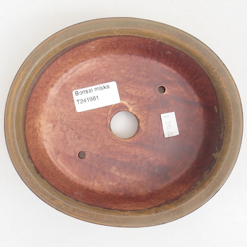 Ceramic bonsai bowl 17.5 x 16 x 4.5 cm, color brown