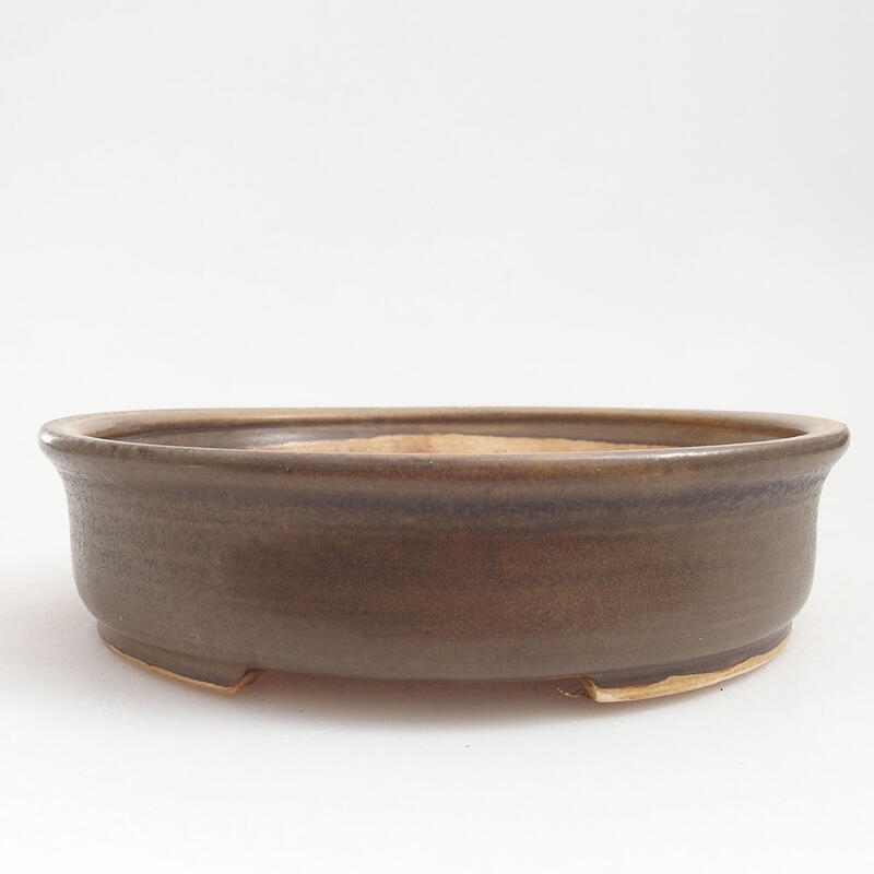Ceramic bonsai bowl 17.5 x 16 x 4.5 cm, color brown