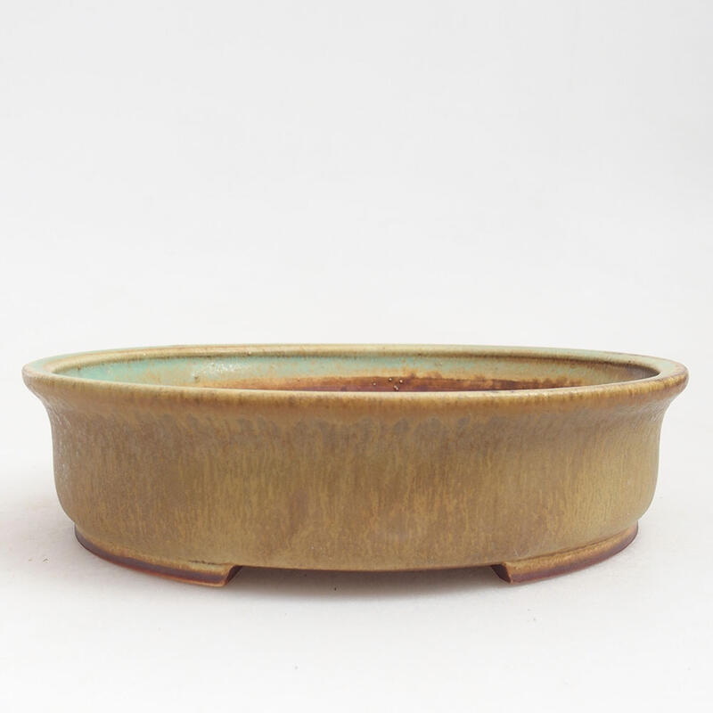 Ceramic bonsai bowl 17.5 x 16 x 4.5 cm, color green