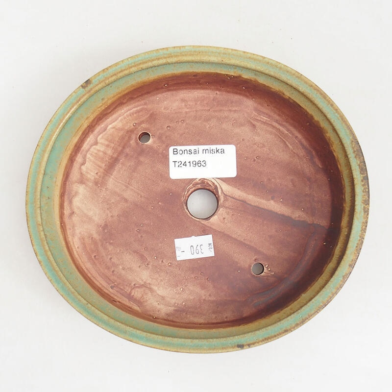 Ceramic bonsai bowl 17.5 x 16 x 4.5 cm, color green