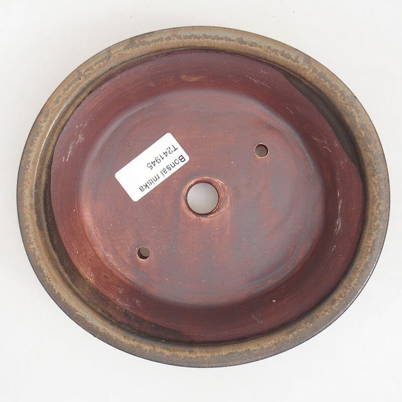 Ceramic bonsai bowl 18.5 x 17 x 4.5 cm, color brown