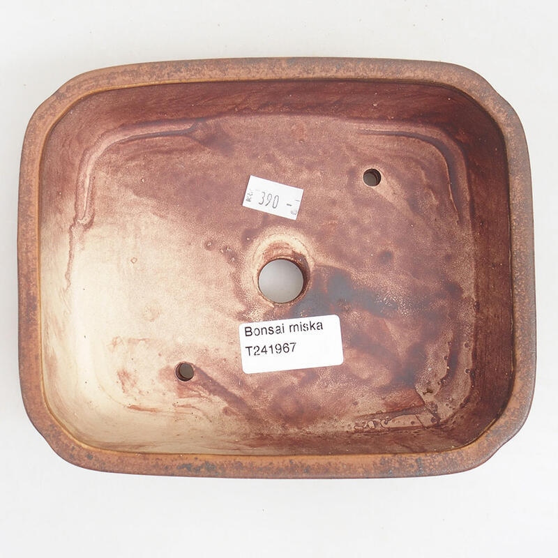 Ceramic bonsai bowl 18 x 14.5 x 4.5 cm, color brown