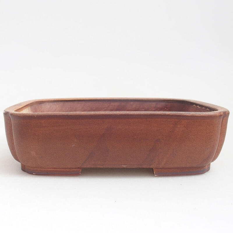 Ceramic bonsai bowl 18 x 14.5 x 4.5 cm, color brown