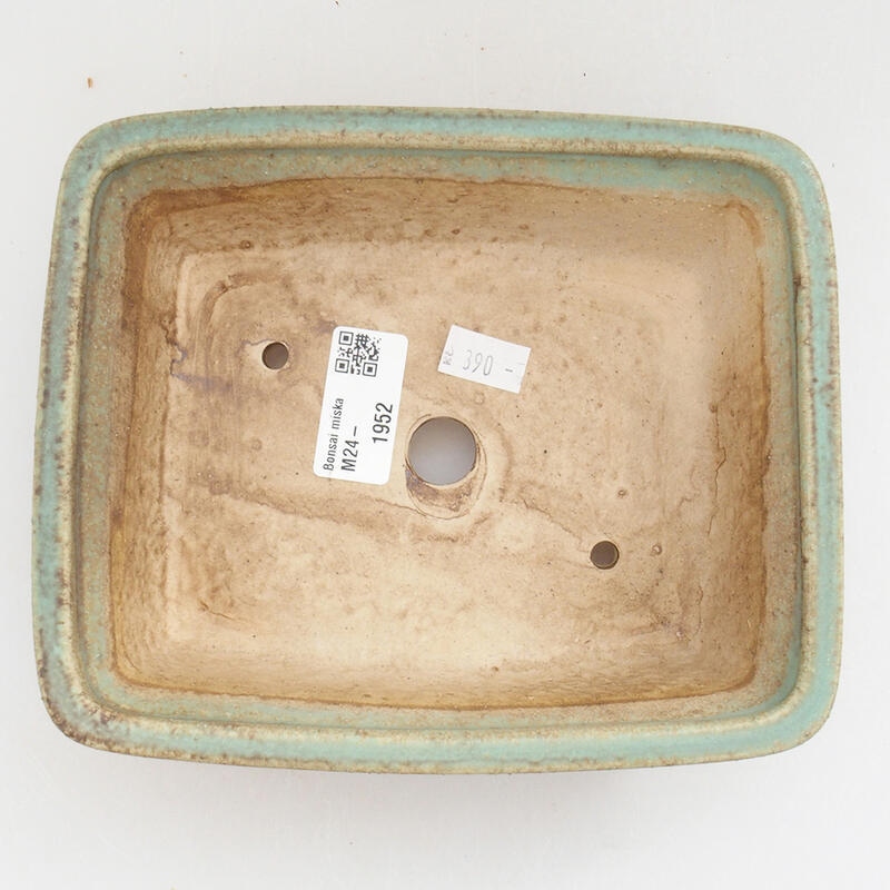 Ceramic bonsai bowl 18 x 14 x 5.5 cm, color green