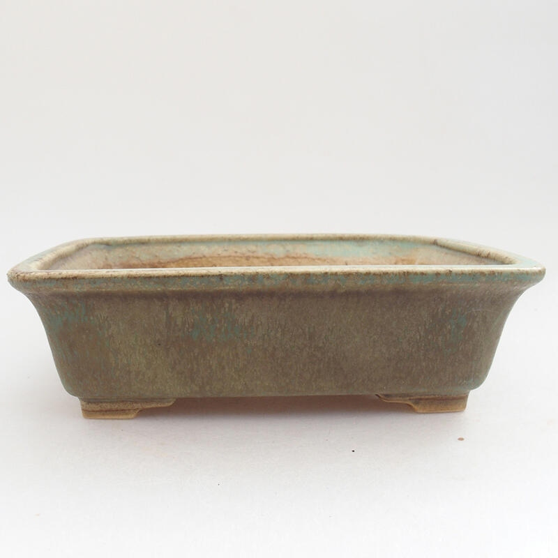 Ceramic bonsai bowl 18 x 14 x 5.5 cm, color green