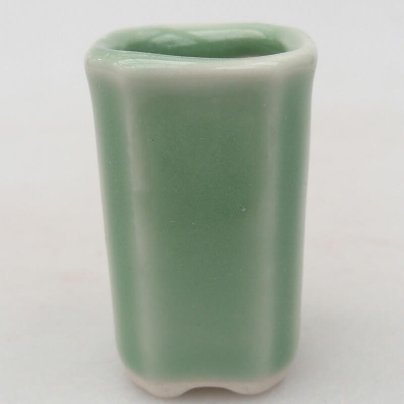 Ceramic bonsai bowl 2.5 x 2.5 x 4.5 cm, color green