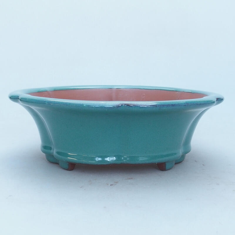Ceramic bonsai bowl 20 x 20 x 6.5 cm, color green
