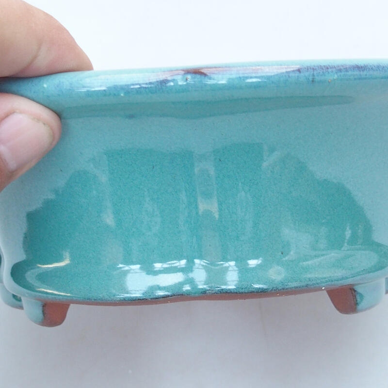 Ceramic bonsai bowl 20 x 20 x 6.5 cm, color green