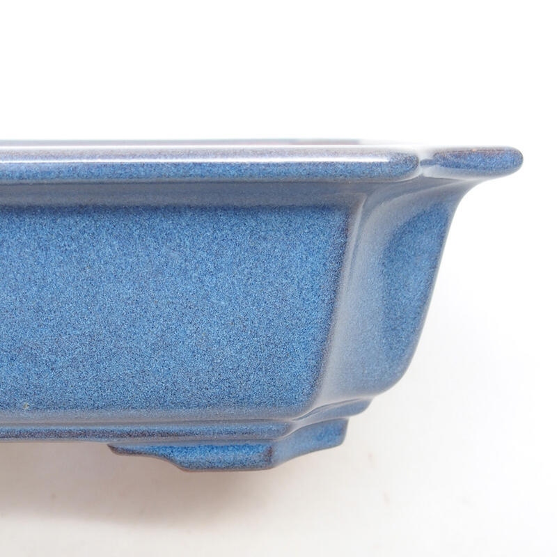 Ceramic bonsai bowl 21.5 x 21.5 x 6.5 cm, color blue