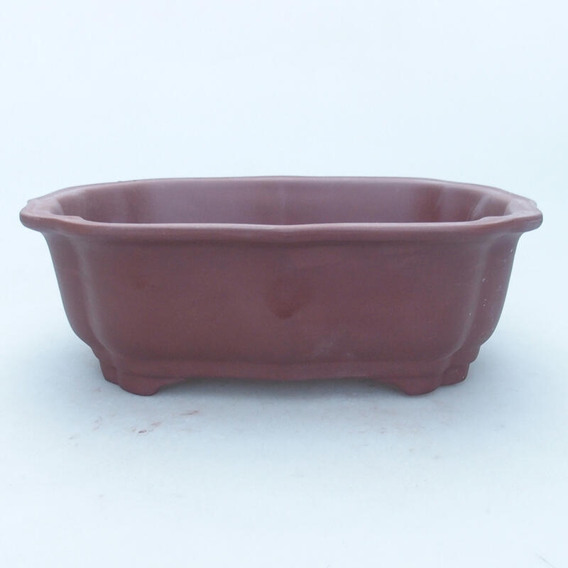 Ceramic bonsai bowl 21 x 15.5 x 7 cm, color brown