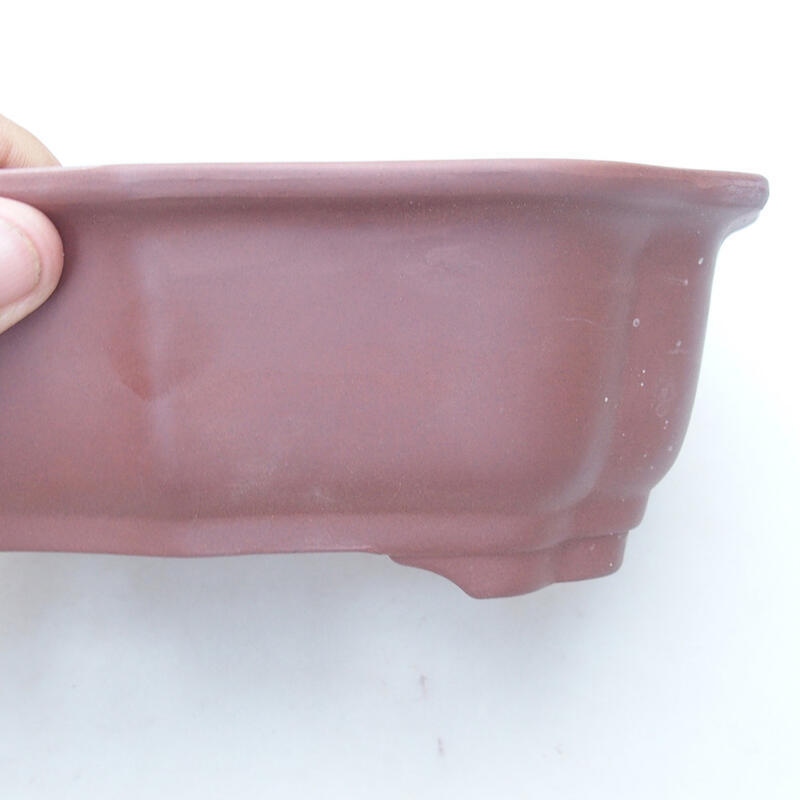 Ceramic bonsai bowl 21 x 15.5 x 7 cm, color brown