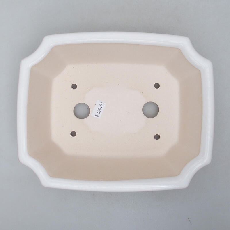 Ceramic bonsai bowl 22 x 18 x 7 cm, color white