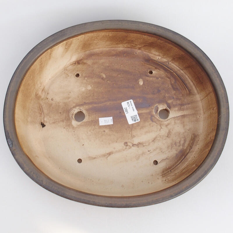 Ceramic bonsai bowl 32 x 28 x 7.5 cm, color brown