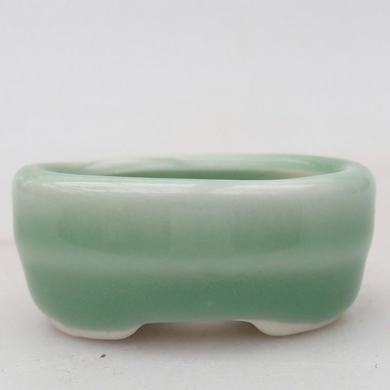Ceramic bonsai bowl 4.5 x 3 x 2 cm, color green