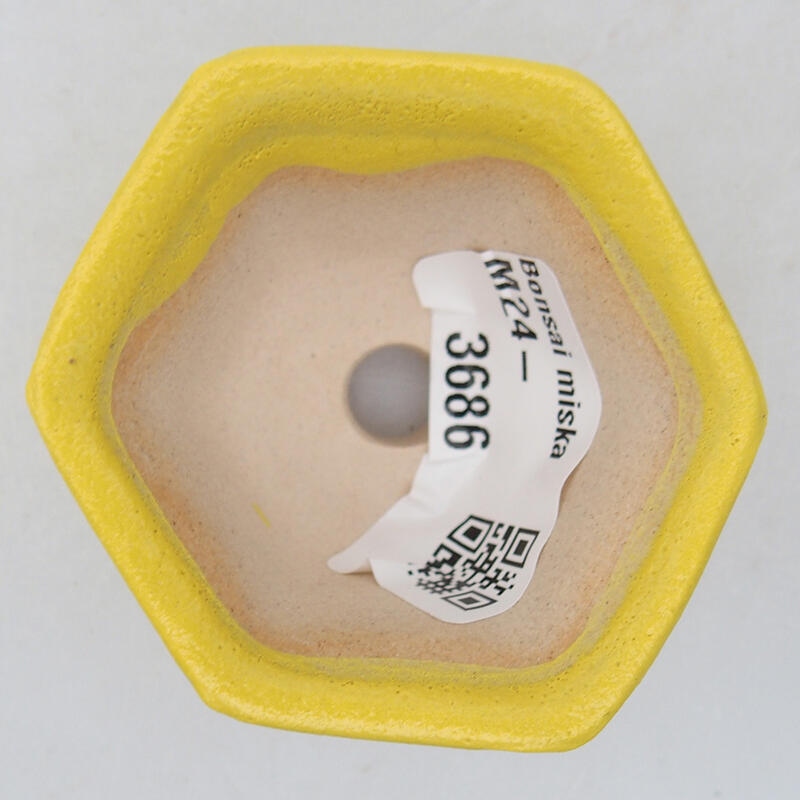 Ceramic bonsai bowl 5.5 x 5 x 3 cm, yellow