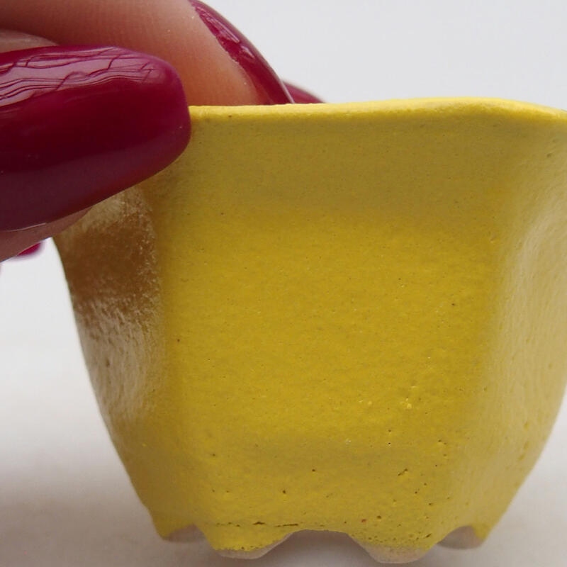 Ceramic bonsai bowl 5.5 x 5 x 3 cm, yellow