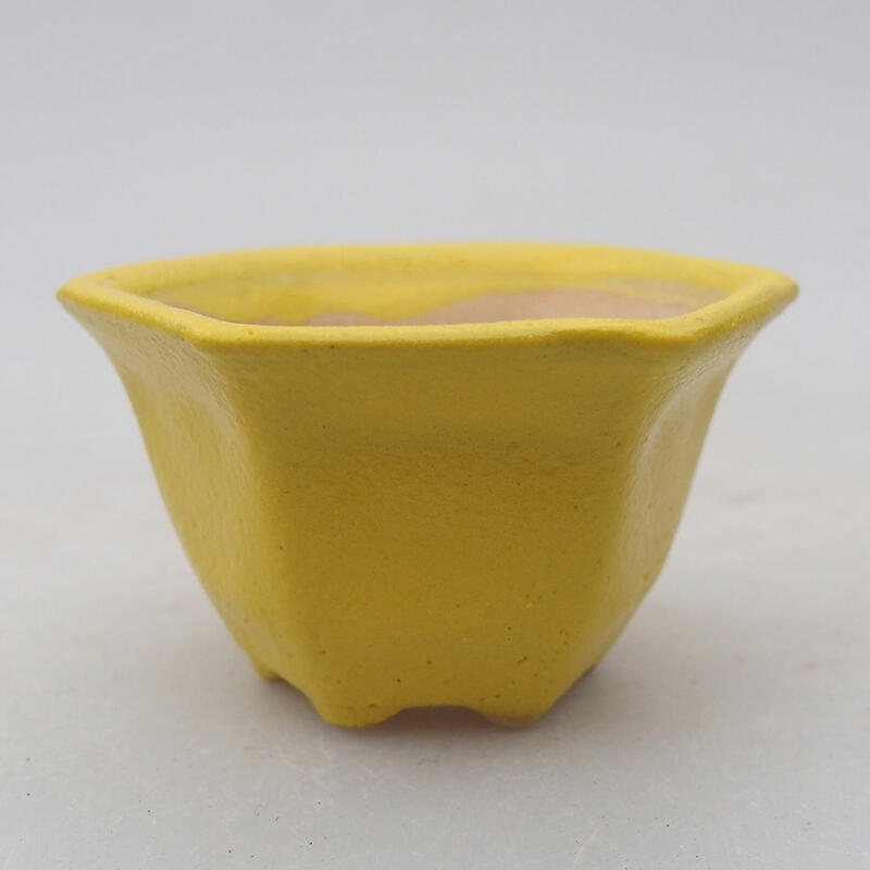 Ceramic bonsai bowl 5.5 x 5 x 3 cm, yellow