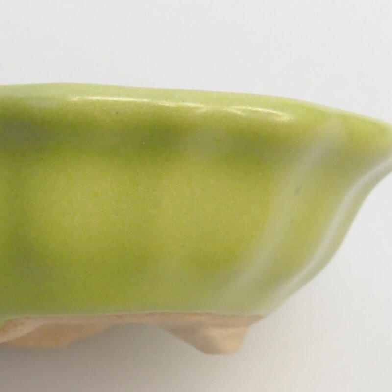Ceramic bonsai bowl 5 x 5 x 2 cm, color green