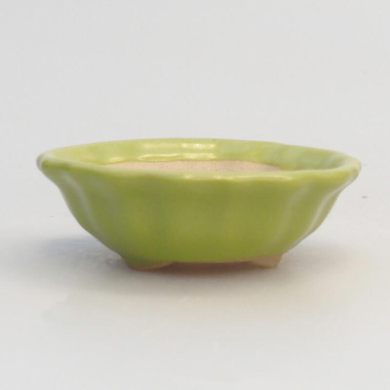 Ceramic bonsai bowl 5 x 5 x 2 cm, color green