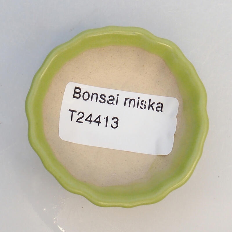 Ceramic bonsai bowl 5 x 5 x 2 cm, color green