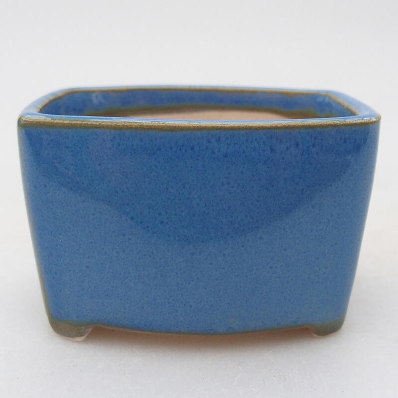 Ceramic bonsai bowl 6.5 x 5.5 x 4 cm, color blue