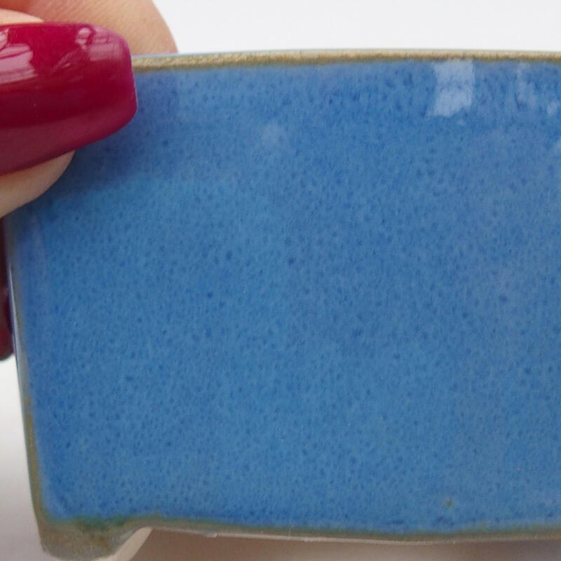 Ceramic bonsai bowl 6.5 x 5.5 x 4 cm, color blue