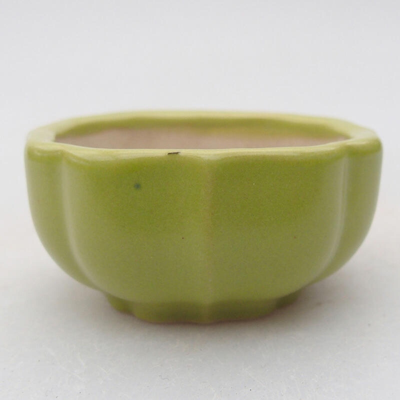 Ceramic bonsai bowl 6 x 6 x 3 cm, color green