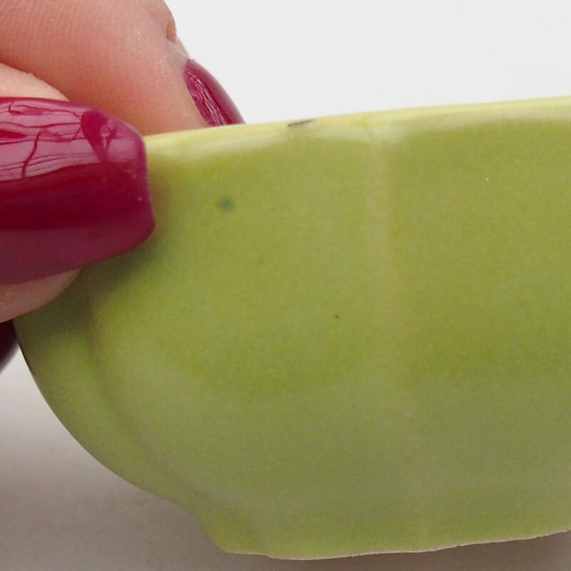 Ceramic bonsai bowl 6 x 6 x 3 cm, color green