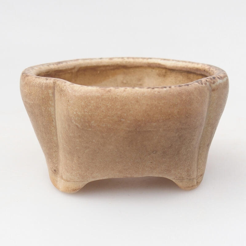 Ceramic bonsai bowl 7.5 x 7 x 3 cm, color brown