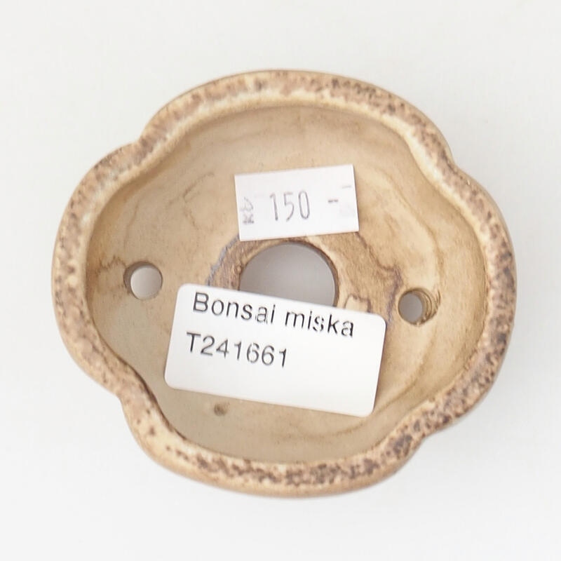 Ceramic bonsai bowl 7.5 x 7 x 3 cm, color brown
