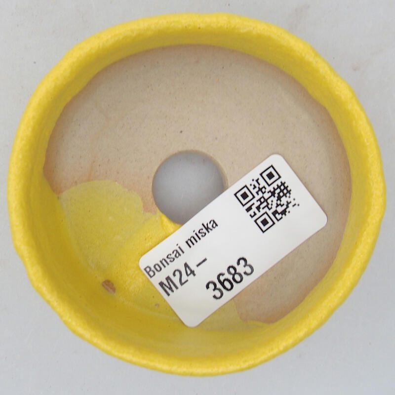 Ceramic bonsai bowl 7 x 7 x 2.5 cm, yellow