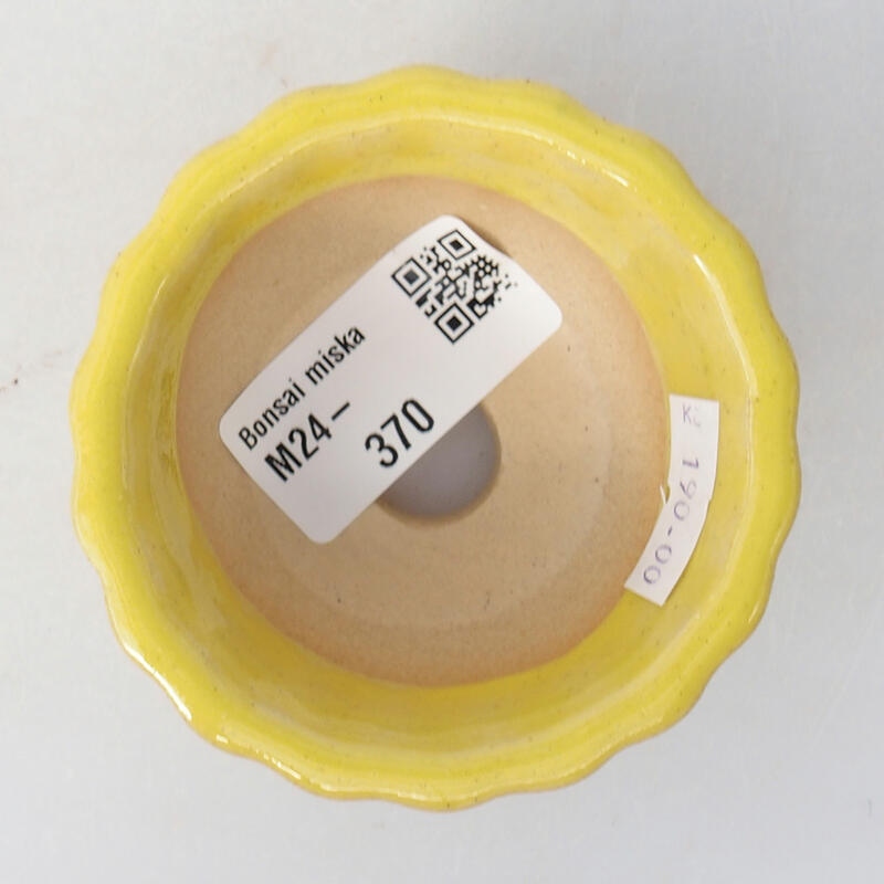 Ceramic bonsai bowl 7 x 7 x 3.5 cm, color yellow