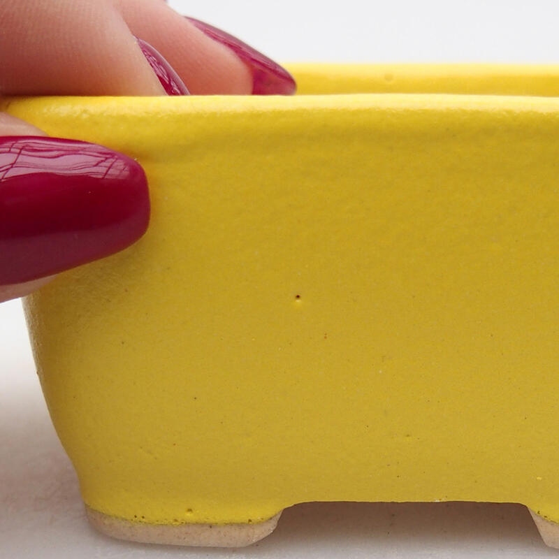 Ceramic bonsai bowl 7 x 7 x 4 cm, yellow