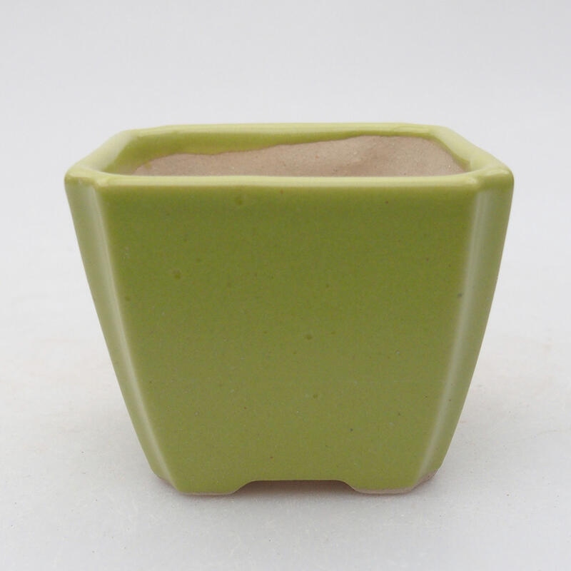 Ceramic bonsai bowl 7 x 7 x 6 cm, green