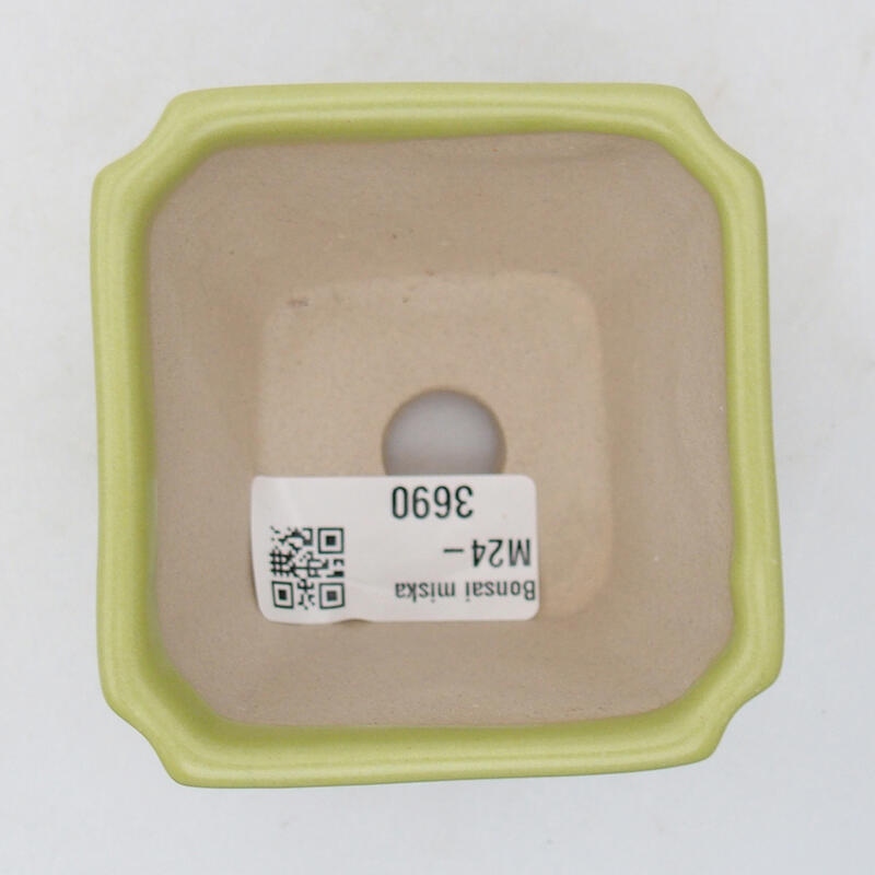 Ceramic bonsai bowl 7 x 7 x 6 cm, green